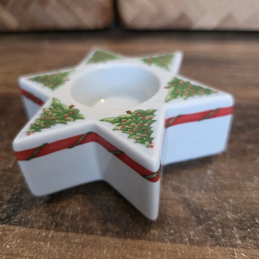 Hutschenreuther Germany Christmas Tree Star Tea Light Votive Candle Holder 4x1.5